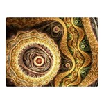 Fractal Floral Ornament Wave Vintage Retro Two Sides Premium Plush Fleece Blanket (Mini)