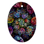 Floral Fractal 3d Art Pattern Ornament (Oval)