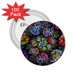Floral Fractal 3d Art Pattern 2.25  Buttons (100 pack) 
