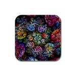Floral Fractal 3d Art Pattern Rubber Square Coaster (4 pack)