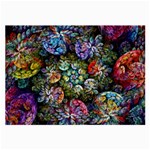 Floral Fractal 3d Art Pattern Large Glasses Cloth