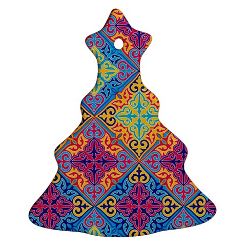 Colorful Flora Flora Kazakh Pattern Ornament (Christmas Tree)  from ArtsNow.com Front