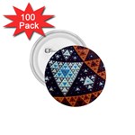 Fractal Triangle Geometric Abstract Pattern 1.75  Buttons (100 pack) 