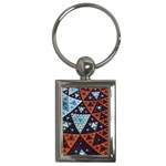 Fractal Triangle Geometric Abstract Pattern Key Chain (Rectangle)
