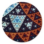 Fractal Triangle Geometric Abstract Pattern Magnet 5  (Round)