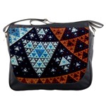 Fractal Triangle Geometric Abstract Pattern Messenger Bag