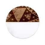 Fractal Triangle Geometric Abstract Pattern Classic Marble Wood Coaster (Round) 