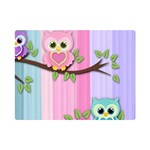 Owls Family Stripe Tree Premium Plush Fleece Blanket (Mini)