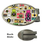 Retro Camera Pattern Graph Money Clips (Oval) 