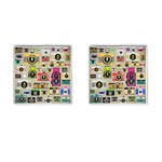 Retro Camera Pattern Graph Cufflinks (Square)