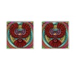 Colorful Owl Art Red Owl Cufflinks (Square)