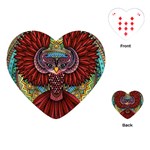 Colorful Owl Art Red Owl Playing Cards Single Design (Heart)