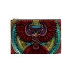 Colorful Owl Art Red Owl Cosmetic Bag (Medium)