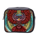 Colorful Owl Art Red Owl Mini Toiletries Bag (Two Sides)