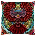 Colorful Owl Art Red Owl Large Cushion Case (One Side)