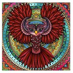 Colorful Owl Art Red Owl Square Satin Scarf (36  x 36 )
