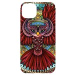 Colorful Owl Art Red Owl iPhone 14 Plus Black UV Print Case