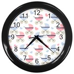 Pattern Stroller Carriage Texture Wall Clock (Black)