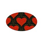Love Hearts Pattern Style Sticker Oval (10 pack)