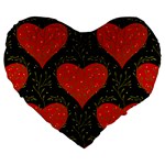 Love Hearts Pattern Style Large 19  Premium Flano Heart Shape Cushions