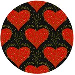Love Hearts Pattern Style Wooden Bottle Opener (Round)