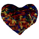 Hexagon Honeycomb Pattern Large 19  Premium Heart Shape Cushions