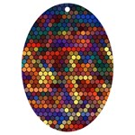 Hexagon Honeycomb Pattern UV Print Acrylic Ornament Oval