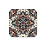Floral Pattern Flowers Rubber Square Coaster (4 pack)