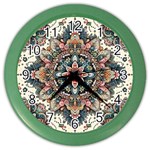 Floral Pattern Flowers Color Wall Clock