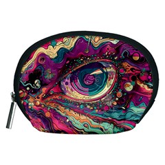Human Eye Pattern Accessory Pouch (Medium) from ArtsNow.com Front