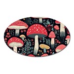 Mushrooms Psychedelic Oval Magnet