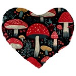 Mushrooms Psychedelic Large 19  Premium Heart Shape Cushions