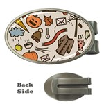 Halloween Doodle Autumn Pumpkin Money Clips (Oval) 