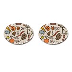 Halloween Doodle Autumn Pumpkin Cufflinks (Oval)