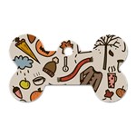 Halloween Doodle Autumn Pumpkin Dog Tag Bone (One Side)