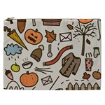Halloween Doodle Autumn Pumpkin Cosmetic Bag (XXL)