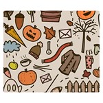 Halloween Doodle Autumn Pumpkin Premium Plush Fleece Blanket (Small)
