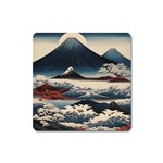 Hokusai Moutains Japan Square Magnet