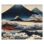 Hokusai Moutains Japan Premium Plush Fleece Blanket (Small)