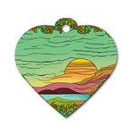 Painting Colors Box Green Dog Tag Heart (One Side)