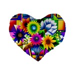 Flower Vase Flower Collage Pop Art Standard 16  Premium Heart Shape Cushions