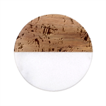 Layered waves Classic Marble Wood Coaster (Round) 