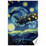 Spaceship Starry Night Van Gogh Painting Canvas 24  x 36 