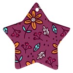 Flowers Petals Leaves Foliage Star Ornament (Two Sides)