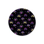 Wallpaper Pattern Rainbow Rubber Coaster (Round)