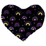 Wallpaper Pattern Rainbow Large 19  Premium Flano Heart Shape Cushions