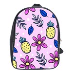 Flowers Petals Pineapples Fruit School Bag (XL)