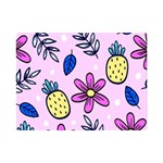 Flowers Petals Pineapples Fruit Premium Plush Fleece Blanket (Mini)
