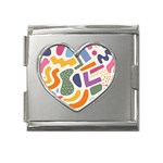 Abstract Pattern Background Mega Link Heart Italian Charm (18mm)