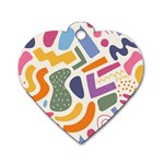 Abstract Pattern Background Dog Tag Heart (One Side)